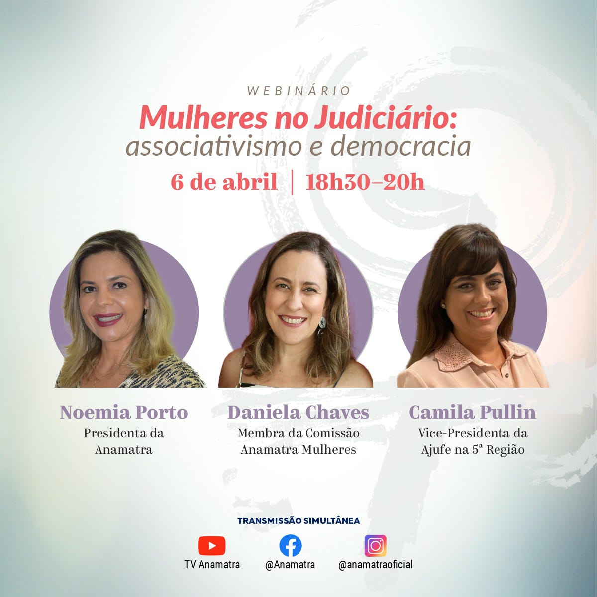 Participe do webinário “Mulheres no Judiciário”, no dia 6 de abril